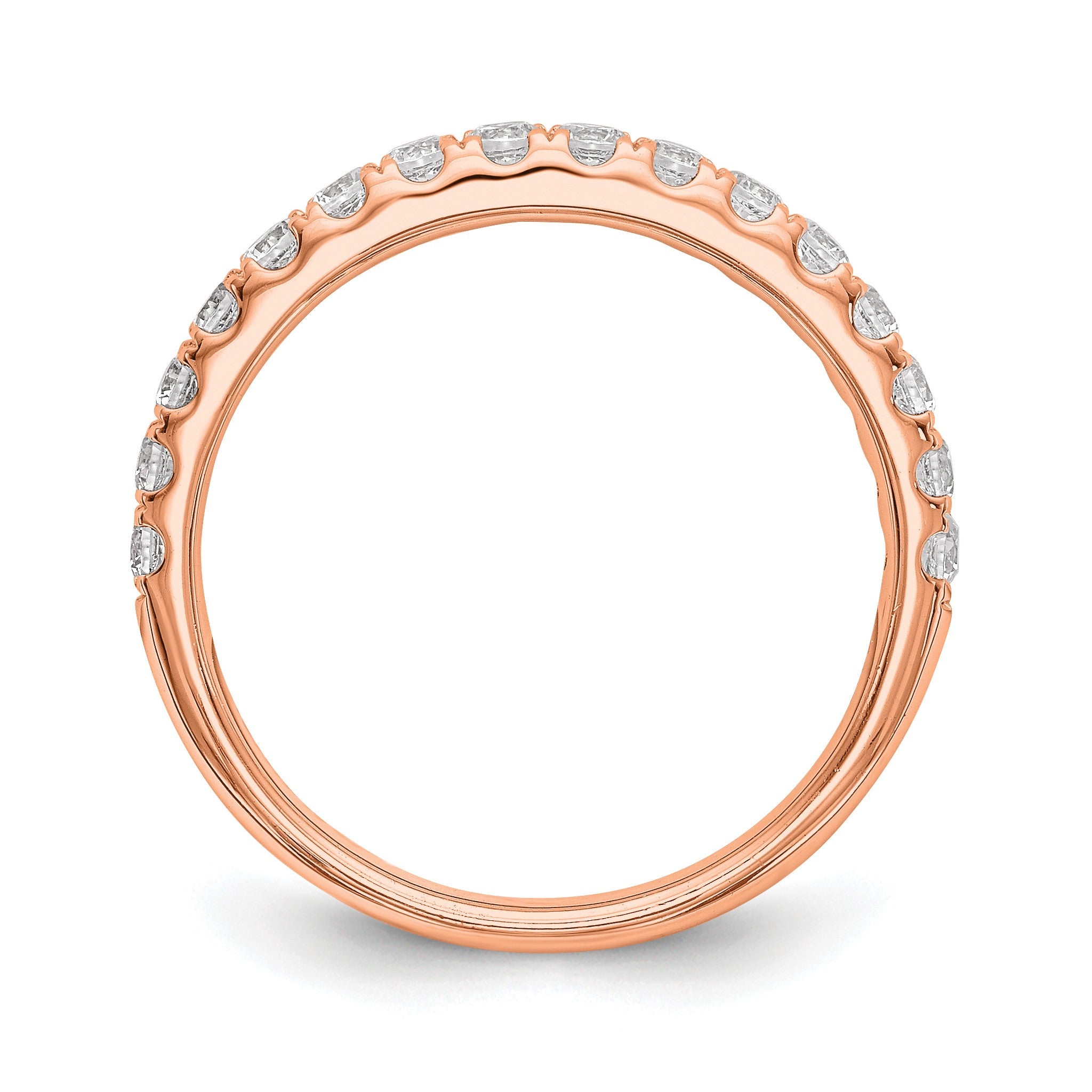 Lab-Grown Diamond Wedding Band in 14K Rose Gold, 3.3mm (1/2 ct. tw.), Size 7 Secondary image