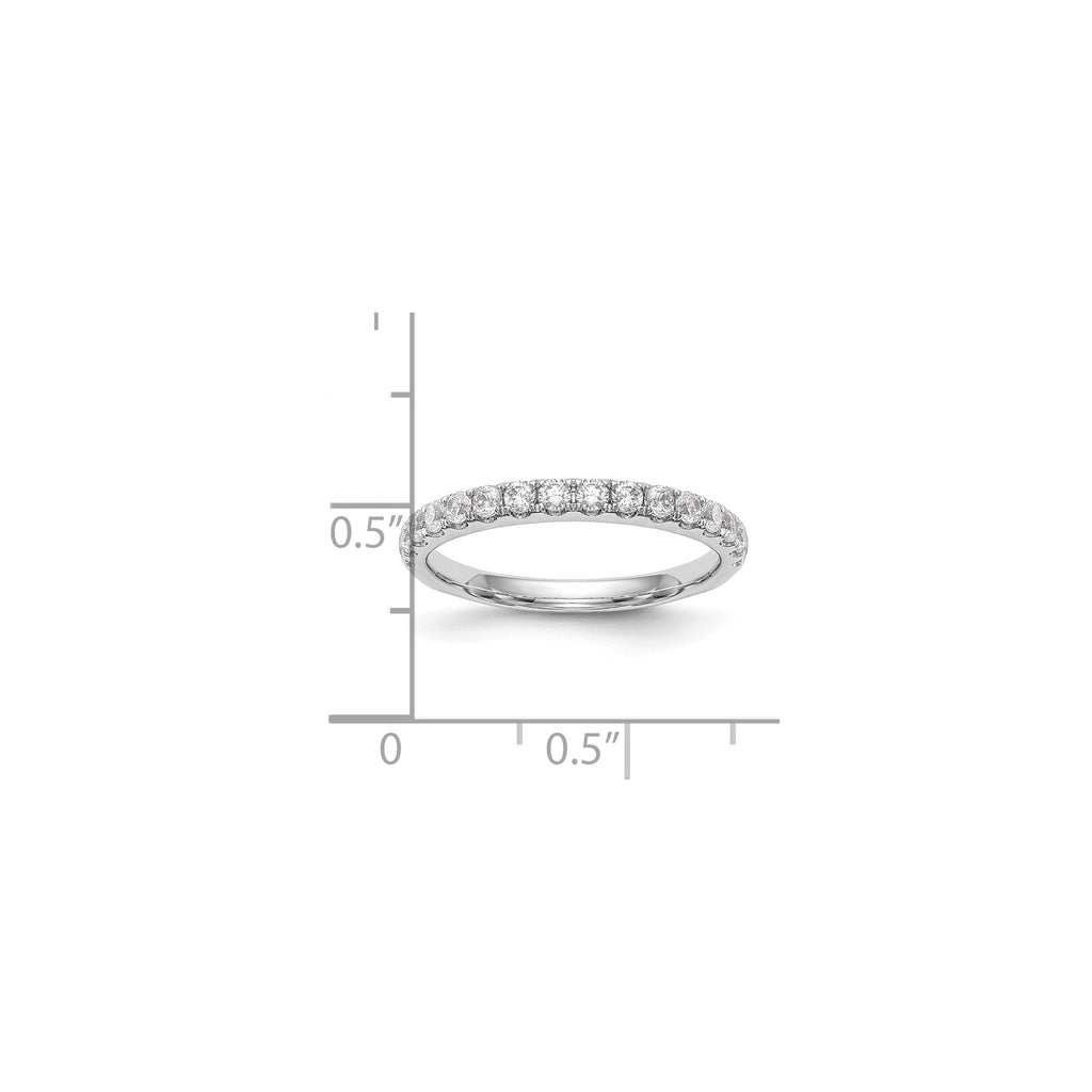 Lab-Grown Diamond Wedding Band in 14K White Gold, 3.3mm (1/2 ct. tw.), Size 7 - Sophia Jewelers