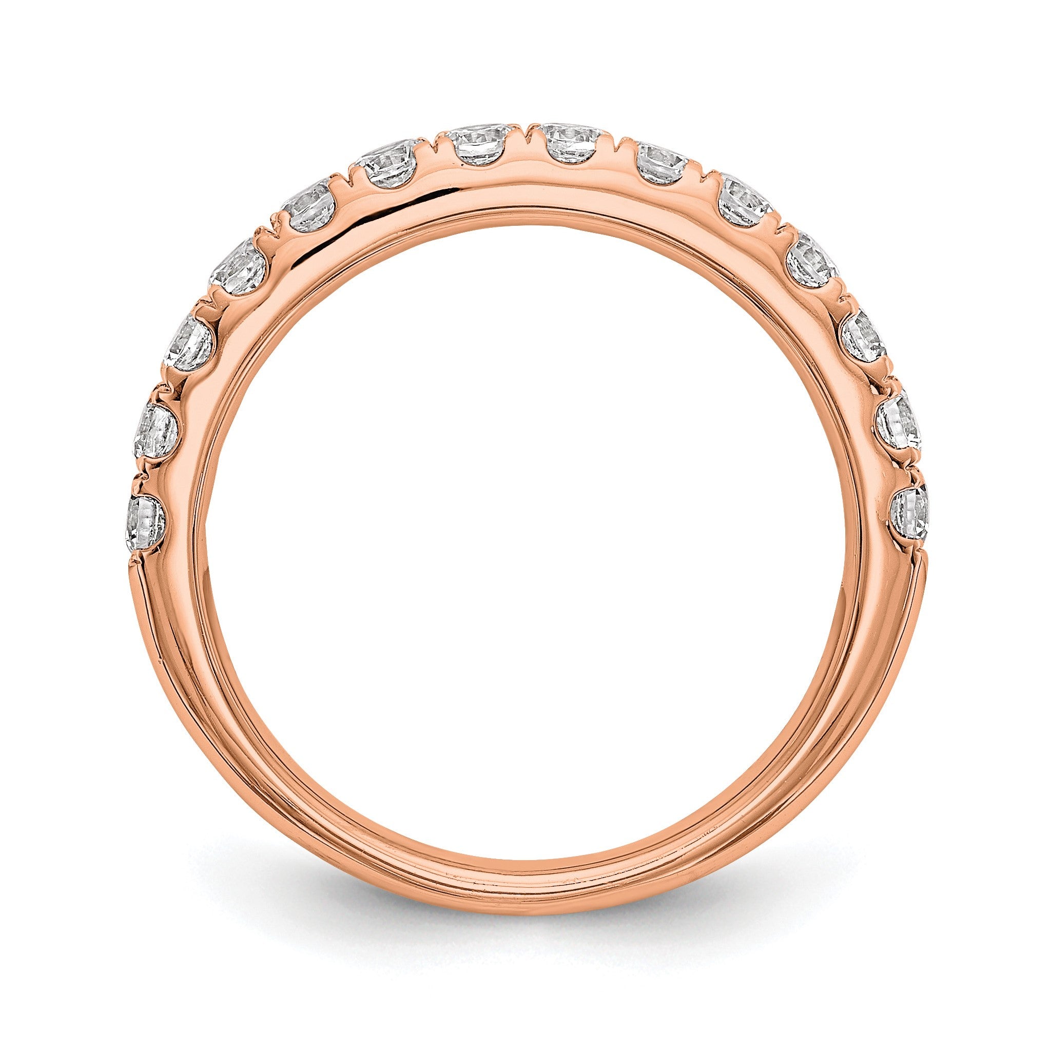 Lab-Grown Diamond Wedding Band in 14K Rose Gold, 3mm (3/4 ct. tw.), Size 7 Secondary image