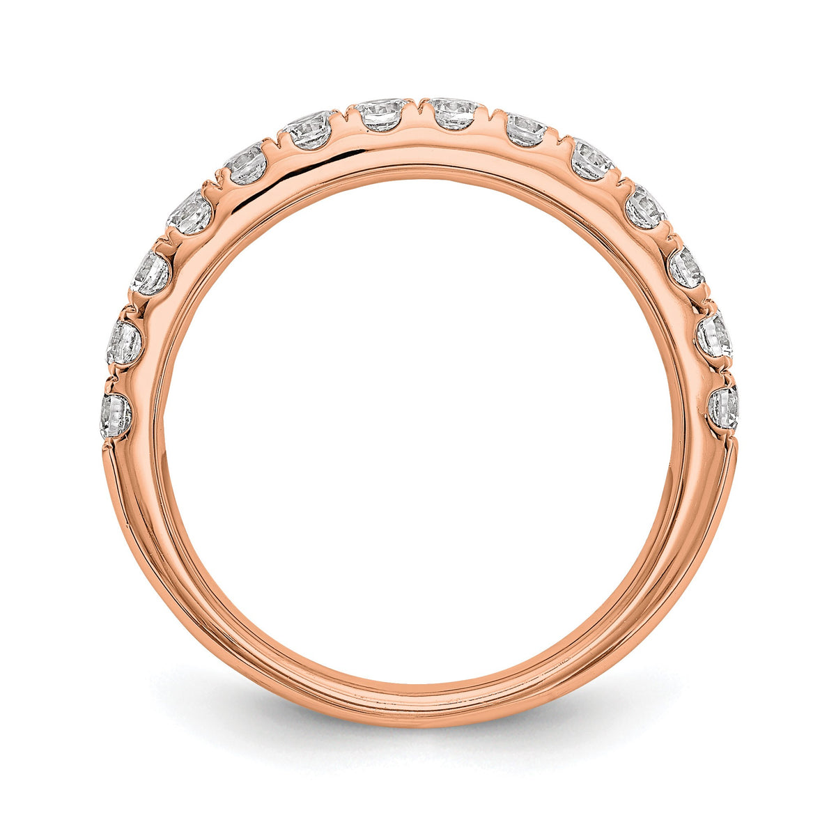 Lab-Grown Diamond Wedding Band in 14K Rose Gold, 3mm (3/4 ct. tw.), Size 7 - Sophia Jewelers
