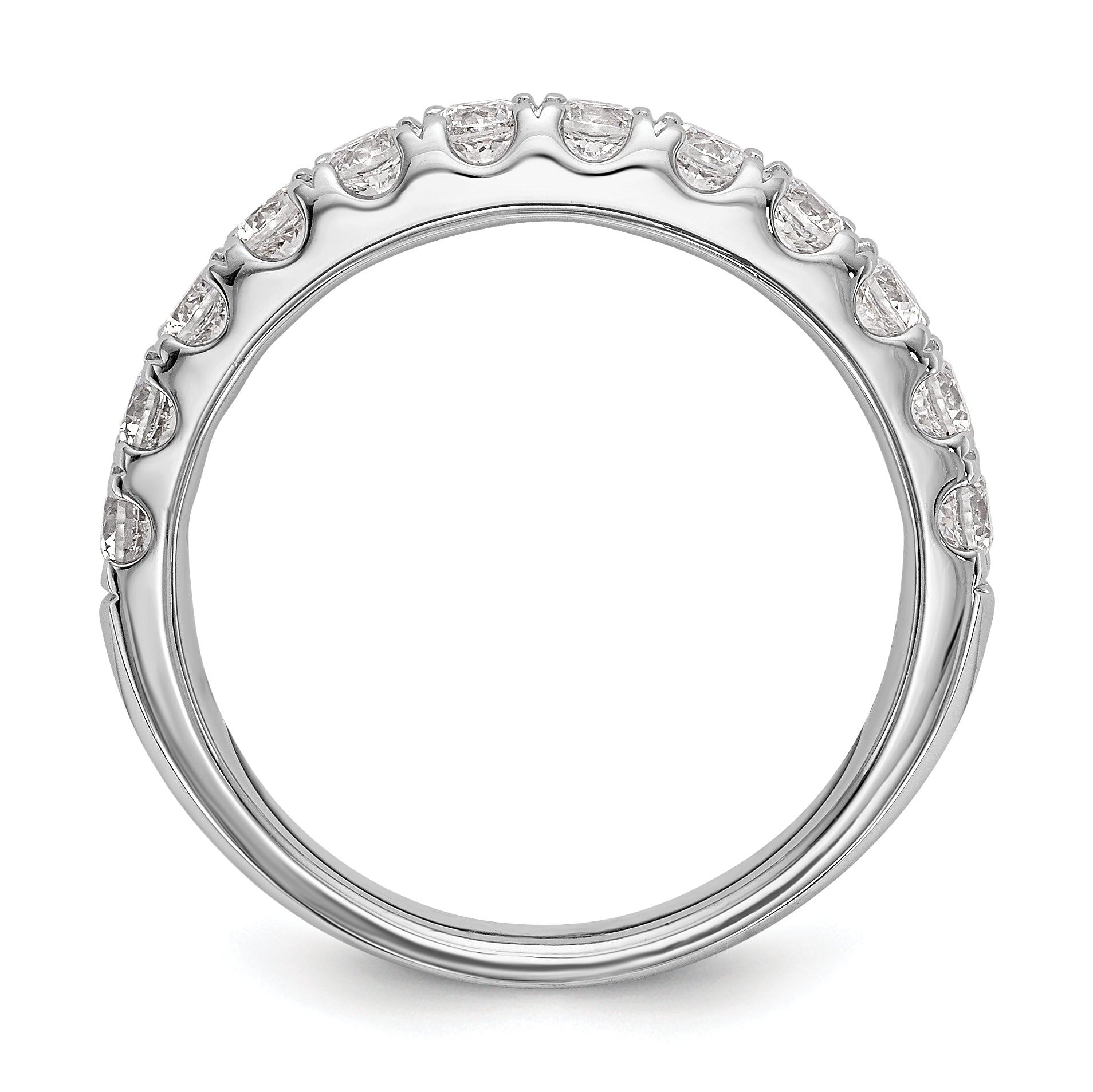 14k White Gold 7/8 carat Lab Grown Diamond VS/SI+ G+ Complete Wedding Band Secondary image