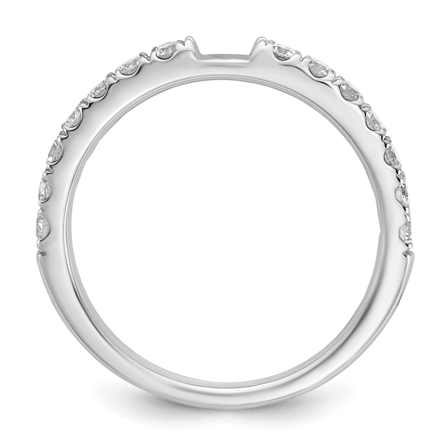14k White Gold 1/2 carat Lab Grown Diamond VS/SI+ G+ Semi Mount Peg Set Engagement Ring Secondary image