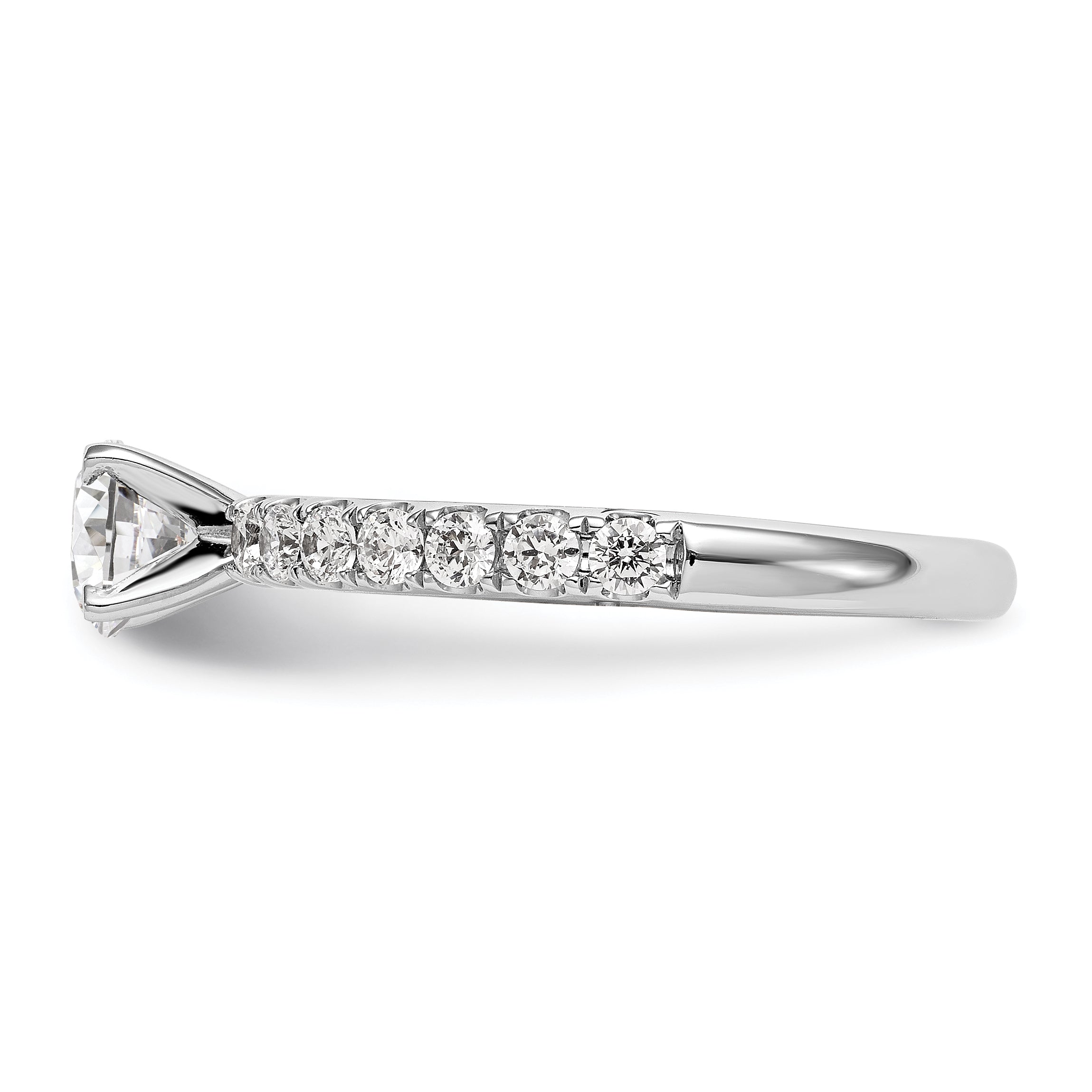 14k White Gold 1/2 carat Lab Grown Diamond VS/SI+ G+ Semi Mount Peg Set Engagement Ring