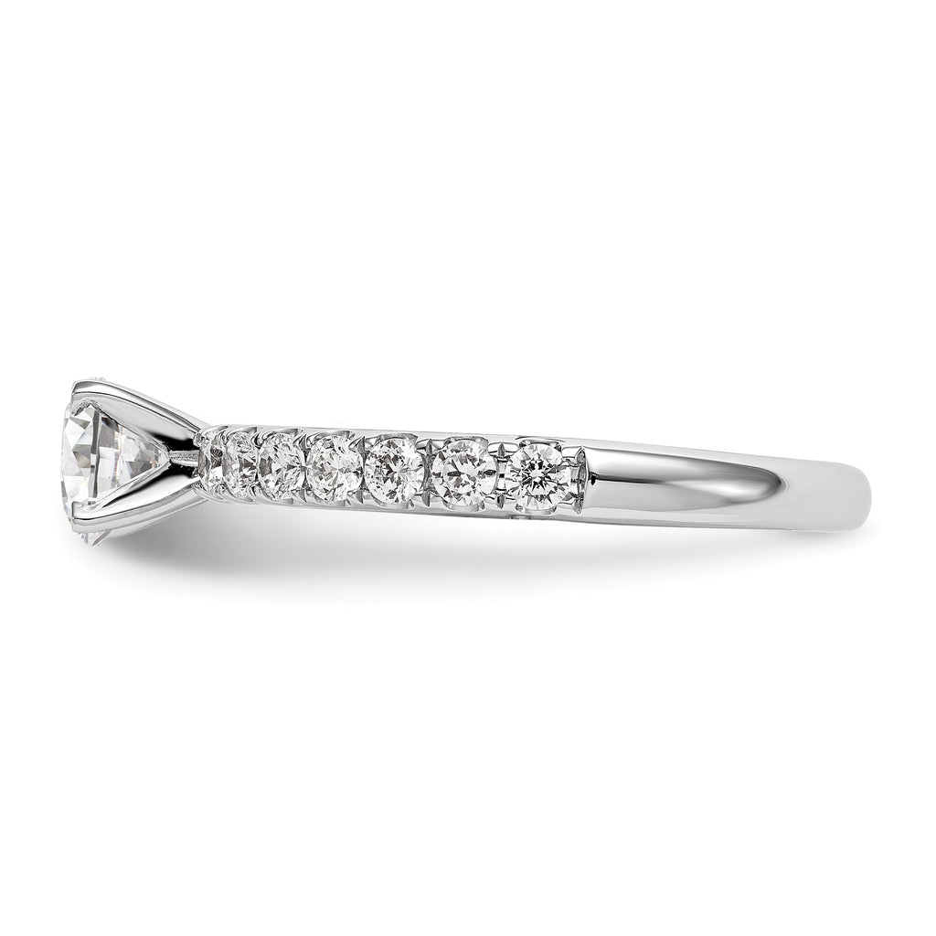 14k White Gold 1/2 carat Lab Grown Diamond VS/SI+ G+ Semi Mount Peg Set Engagement Ring