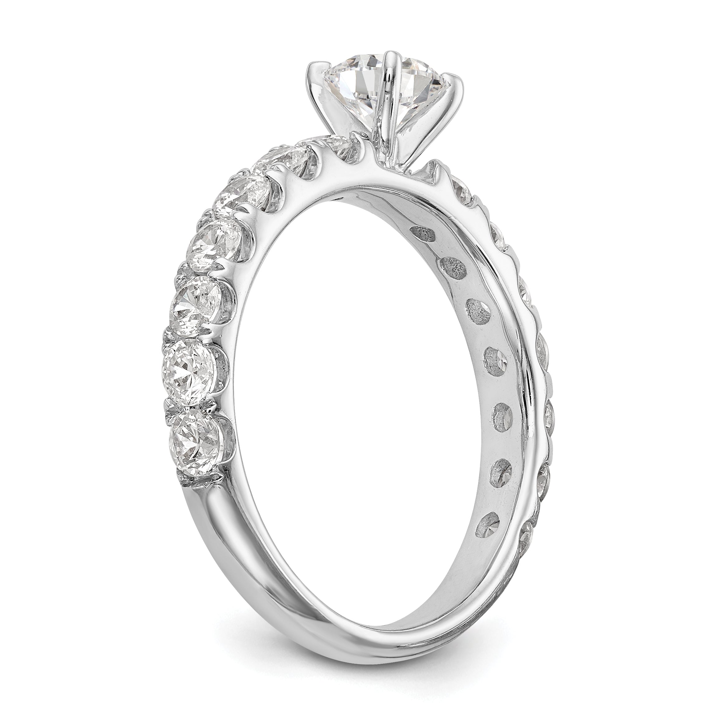 14k White Gold 1/2 carat Lab Grown Diamond VS/SI+ G+ Semi Mount Peg Set Engagement Ring