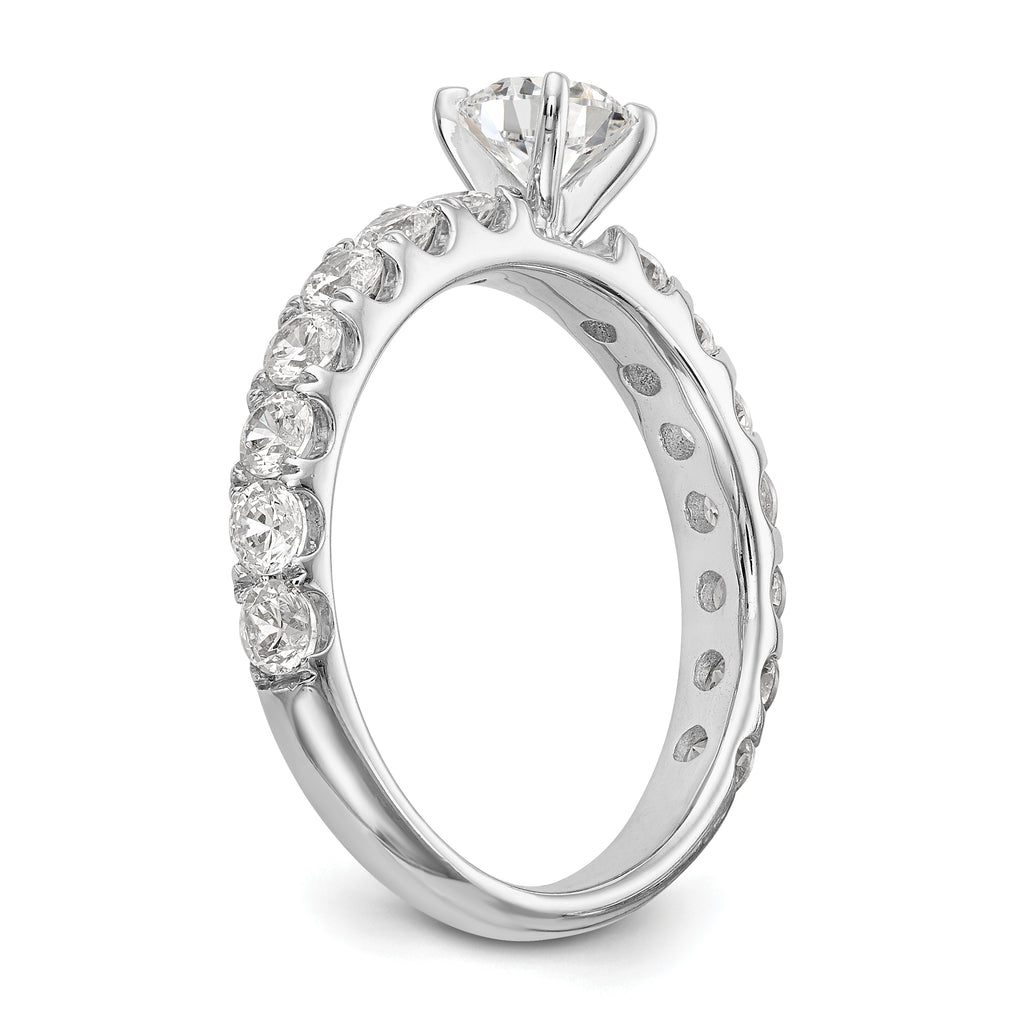 14k White Gold 1/2 carat Lab Grown Diamond VS/SI+ G+ Semi Mount Peg Set Engagement Ring
