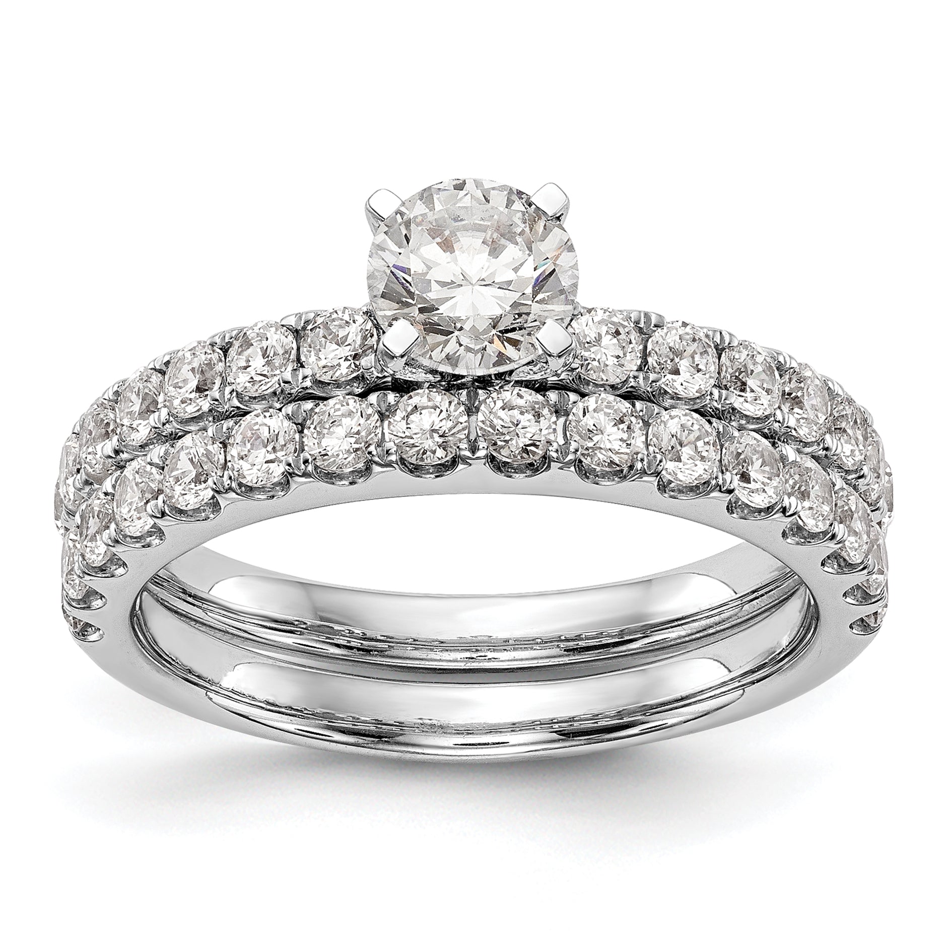 14k White Gold 1/2 carat Lab Grown Diamond VS/SI+ G+ Semi Mount Peg Set Engagement Ring