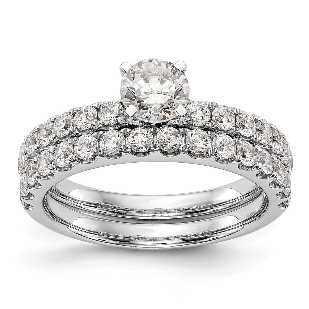 14k White Gold 1/2 carat Lab Grown Diamond VS/SI+ G+ Semi Mount Peg Set Engagement Ring