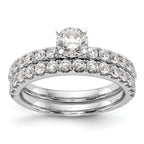 14k White Gold 1/2 carat Lab Grown Diamond VS/SI+ G+ Semi Mount Peg Set Engagement Ring