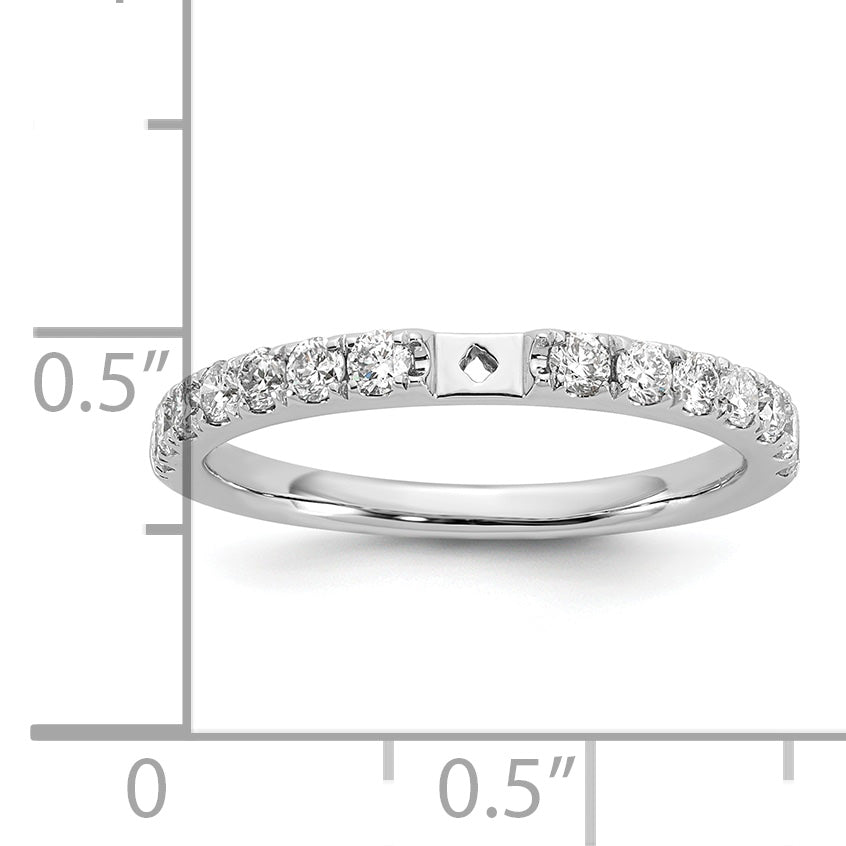 14k White Gold 1/2 carat Lab Grown Diamond VS/SI+ G+ Semi Mount Peg Set Engagement Ring