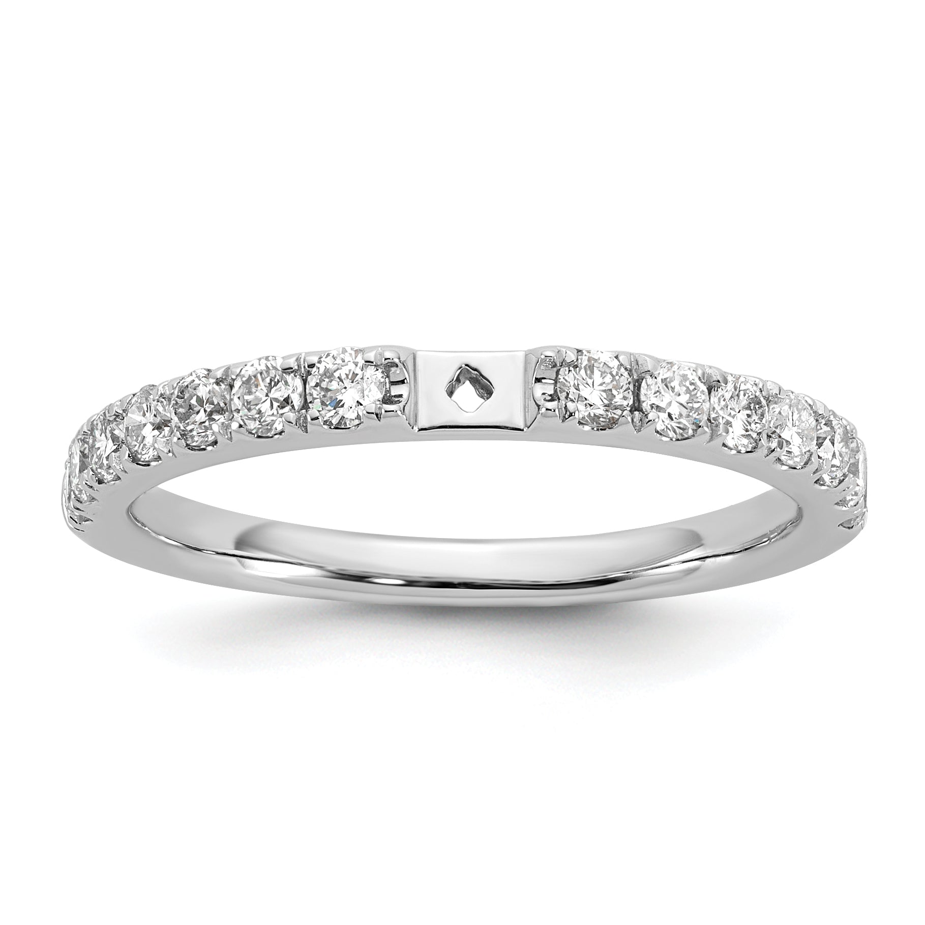 14k White Gold 1/2 carat Lab Grown Diamond VS/SI+ G+ Semi Mount Peg Set Engagement Ring Main image