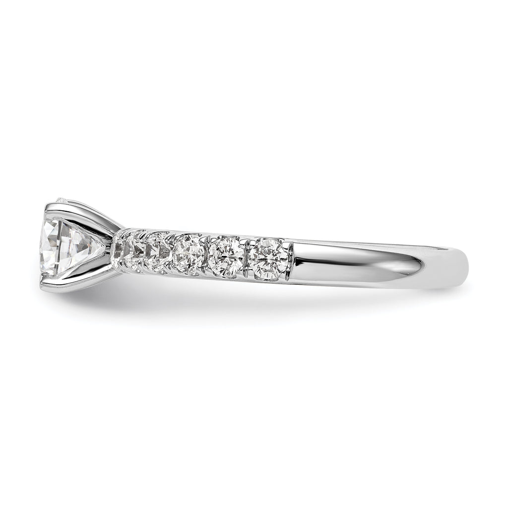 14k White Gold 5/8 carat Lab Grown Diamond VS/SI+ G+ Semi Mount Peg Set Engagement Ring