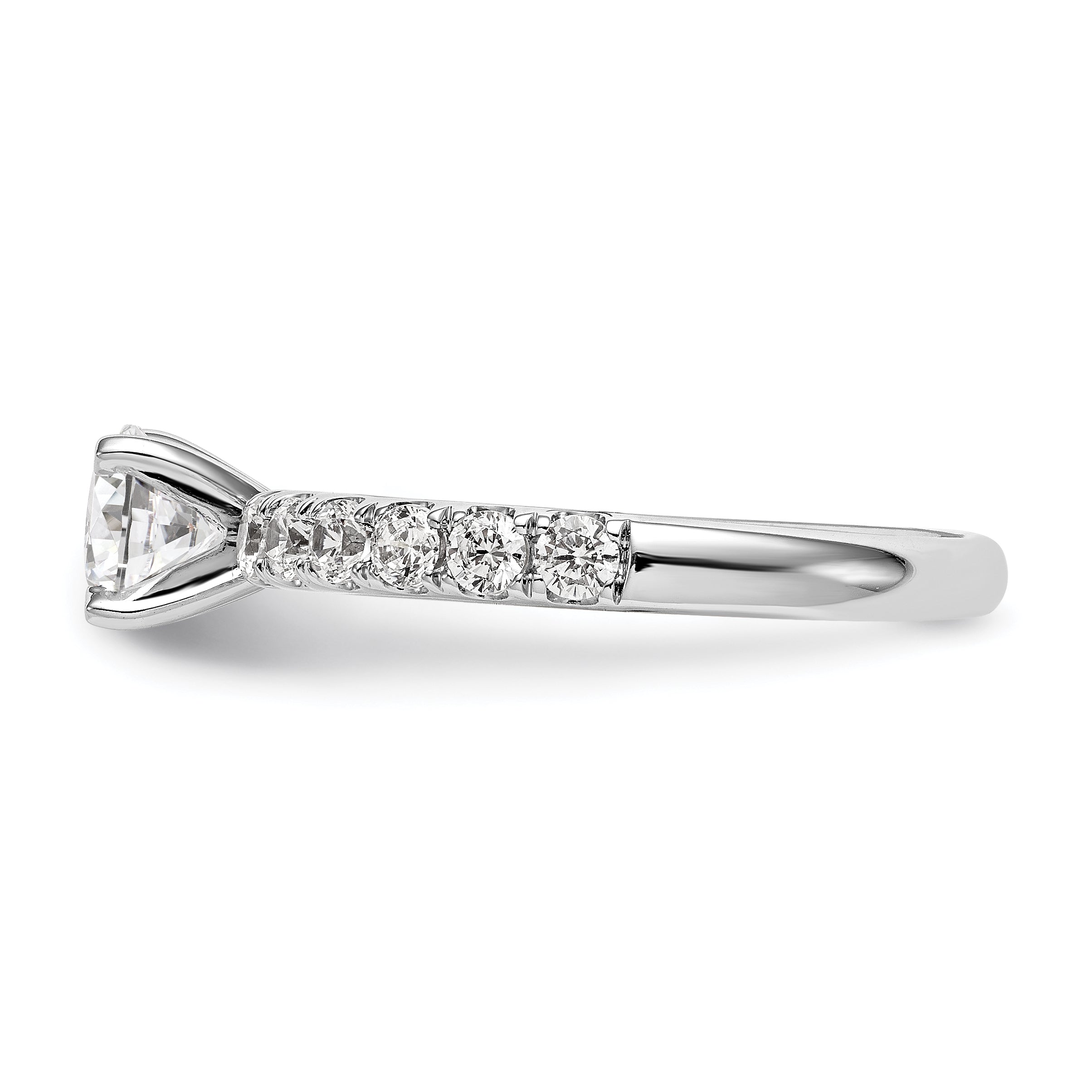 14k White Gold 5/8 carat Lab Grown Diamond VS/SI+ G+ Semi Mount Peg Set Engagement Ring