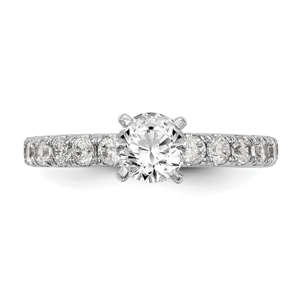 14k White Gold 5/8 carat Lab Grown Diamond VS/SI+ G+ Semi Mount Peg Set Engagement Ring
