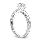 14k White Gold 5/8 carat Lab Grown Diamond VS/SI+ G+ Semi Mount Peg Set Engagement Ring