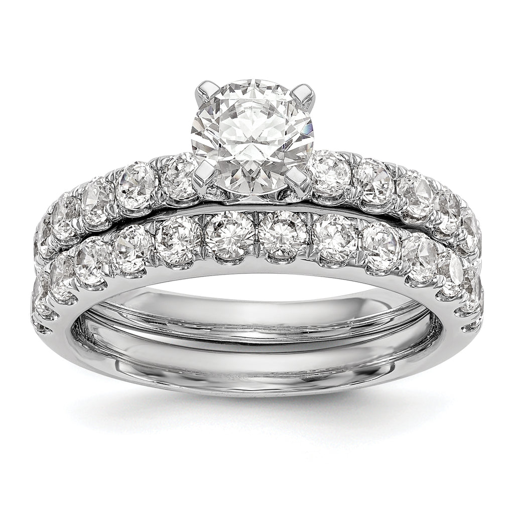 14k White Gold 5/8 carat Lab Grown Diamond VS/SI+ G+ Semi Mount Peg Set Engagement Ring