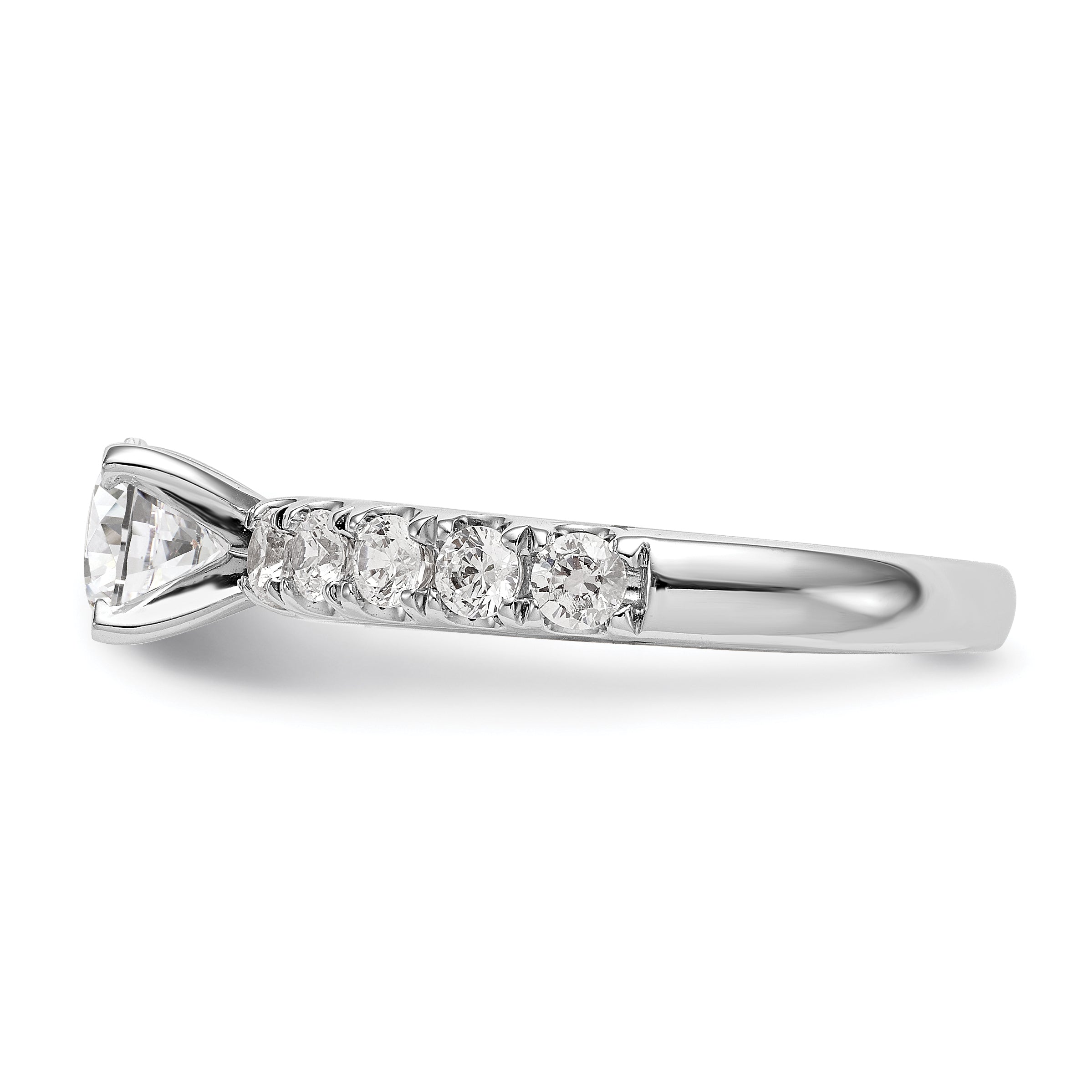 14k White Gold 3/4 carat Lab Grown Diamond VS/SI+ G+ Semi Mount Peg Set Engagement Ring