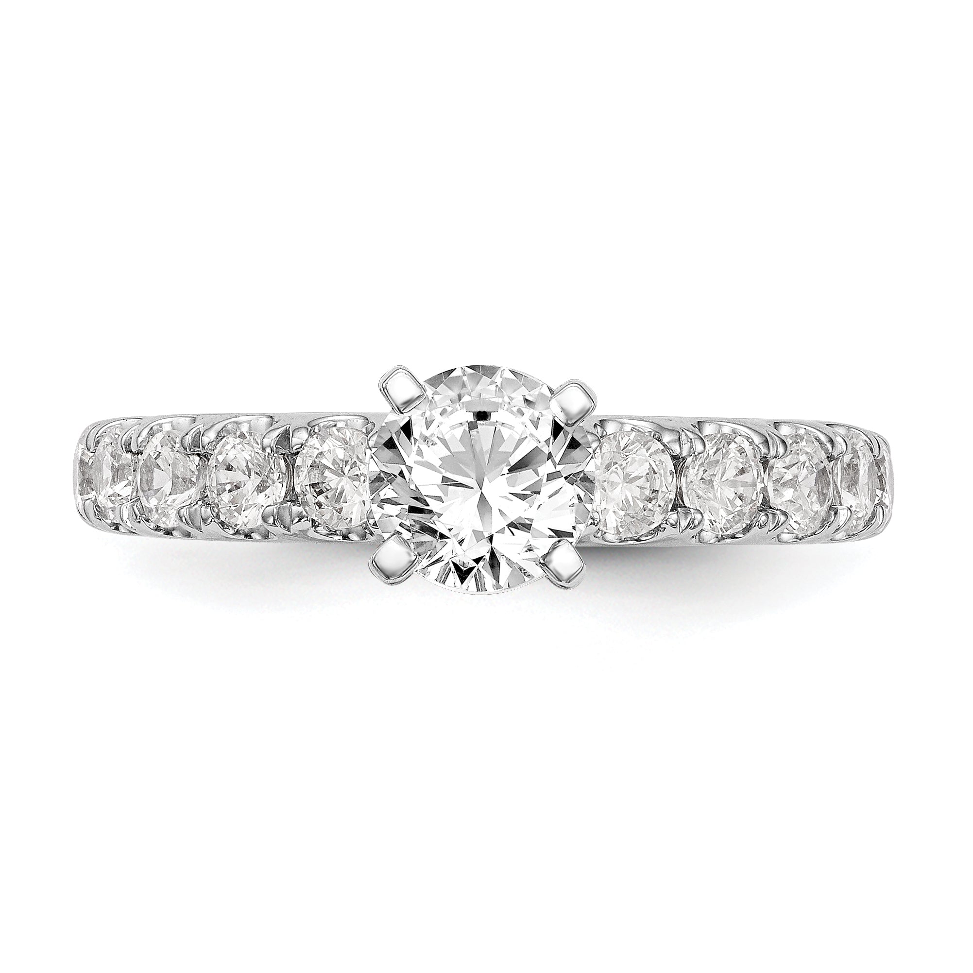 14k White Gold 3/4 carat Lab Grown Diamond VS/SI+ G+ Semi Mount Peg Set Engagement Ring