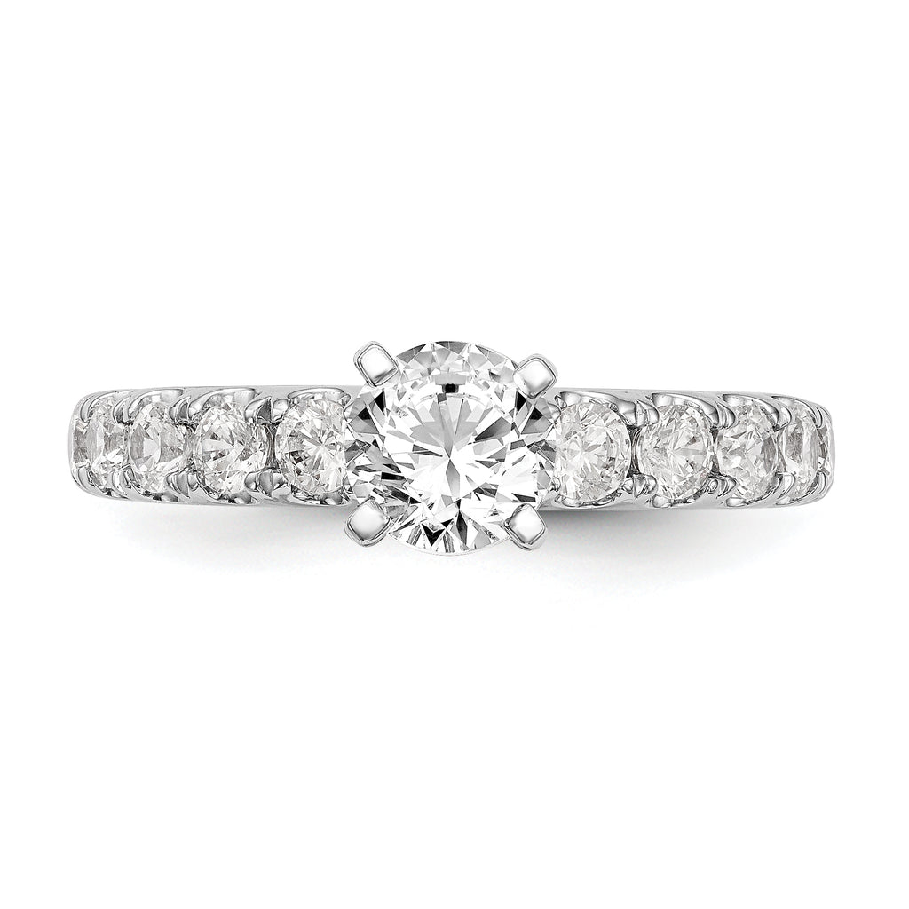 14k White Gold 3/4 carat Lab Grown Diamond VS/SI+ G+ Semi Mount Peg Set Engagement Ring