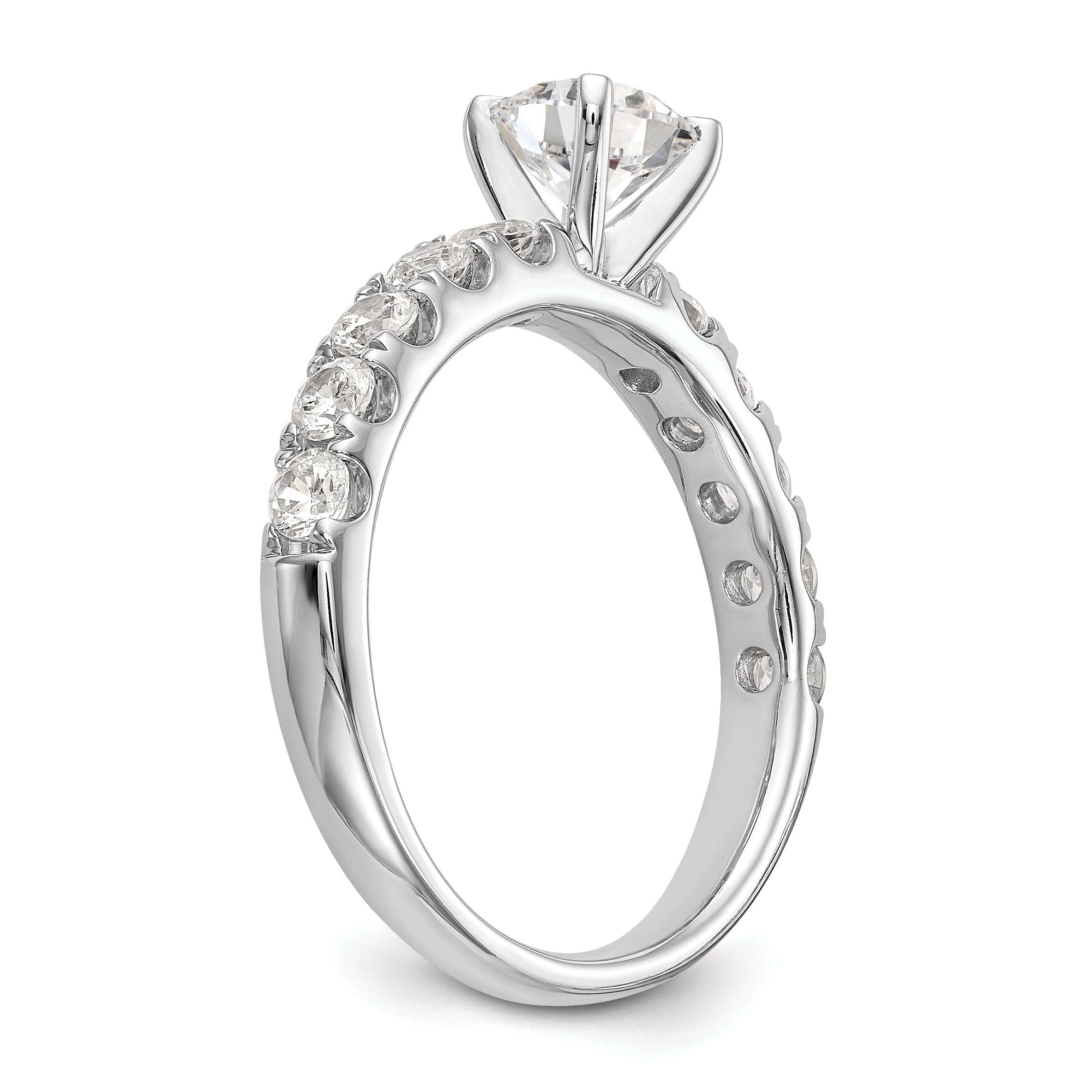 14k White Gold 3/4 carat Lab Grown Diamond VS/SI+ G+ Semi Mount Peg Set Engagement Ring