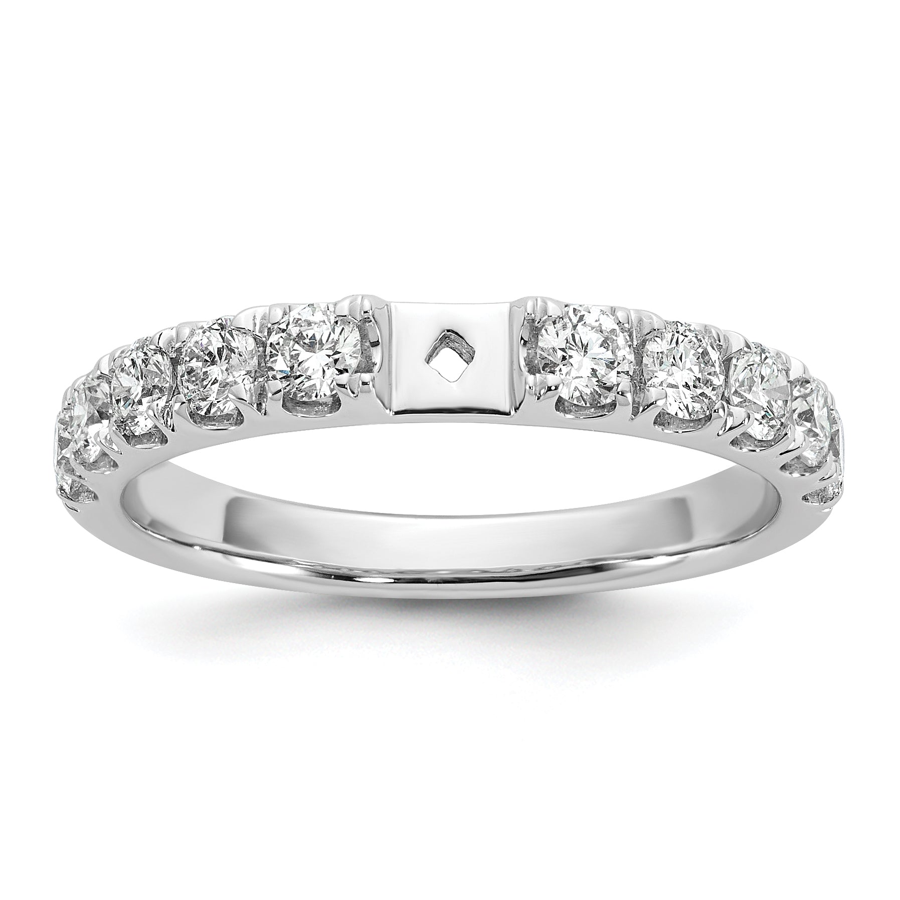 14k White Gold 3/4 carat Lab Grown Diamond VS/SI+ G+ Semi Mount Peg Set Engagement Ring Main image