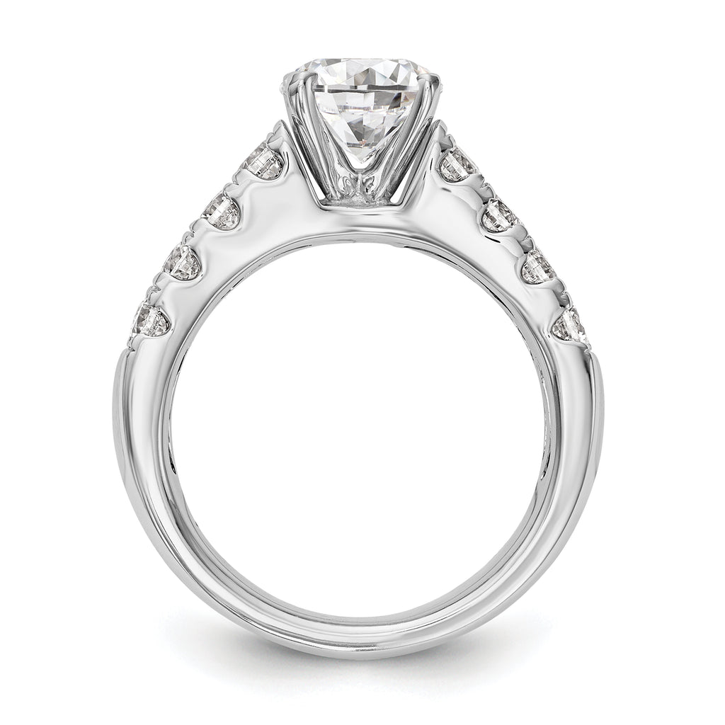 14k White Gold 1 3/8 carat Lab Grown Diamond VS/SI+ G+ Semi-Mount Peg Set Engagement Ring
