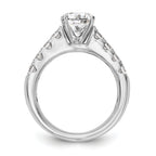 14k White Gold 1 3/8 carat Lab Grown Diamond VS/SI+ G+ Semi-Mount Peg Set Engagement Ring