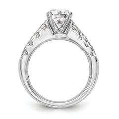 14k White Gold 1 3/8 carat Lab Grown Diamond VS/SI+ G+ Semi-Mount Peg Set Engagement Ring