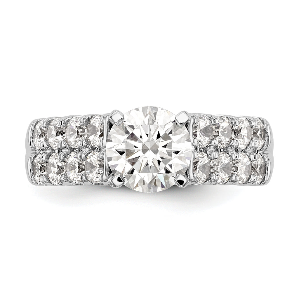 14k White Gold 1 3/8 carat Lab Grown Diamond VS/SI+ G+ Semi-Mount Peg Set Engagement Ring