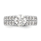 14k White Gold 1 3/8 carat Lab Grown Diamond VS/SI+ G+ Semi-Mount Peg Set Engagement Ring