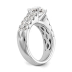 14k White Gold 1 3/8 carat Lab Grown Diamond VS/SI+ G+ Semi-Mount Peg Set Engagement Ring