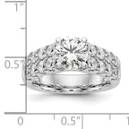 14k White Gold 1 3/8 carat Lab Grown Diamond VS/SI+ G+ Semi-Mount Peg Set Engagement Ring