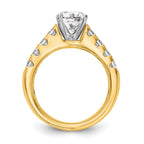 14k 1 3/8 carat Lab Grown Diamond VS/SI+ G+ Semi-Mount Peg Set Engagement Ring