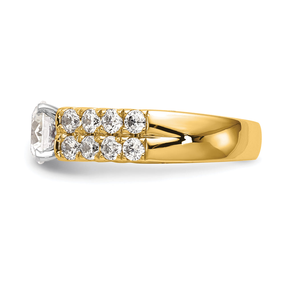 14k 1 3/8 carat Lab Grown Diamond VS/SI+ G+ Semi-Mount Peg Set Engagement Ring