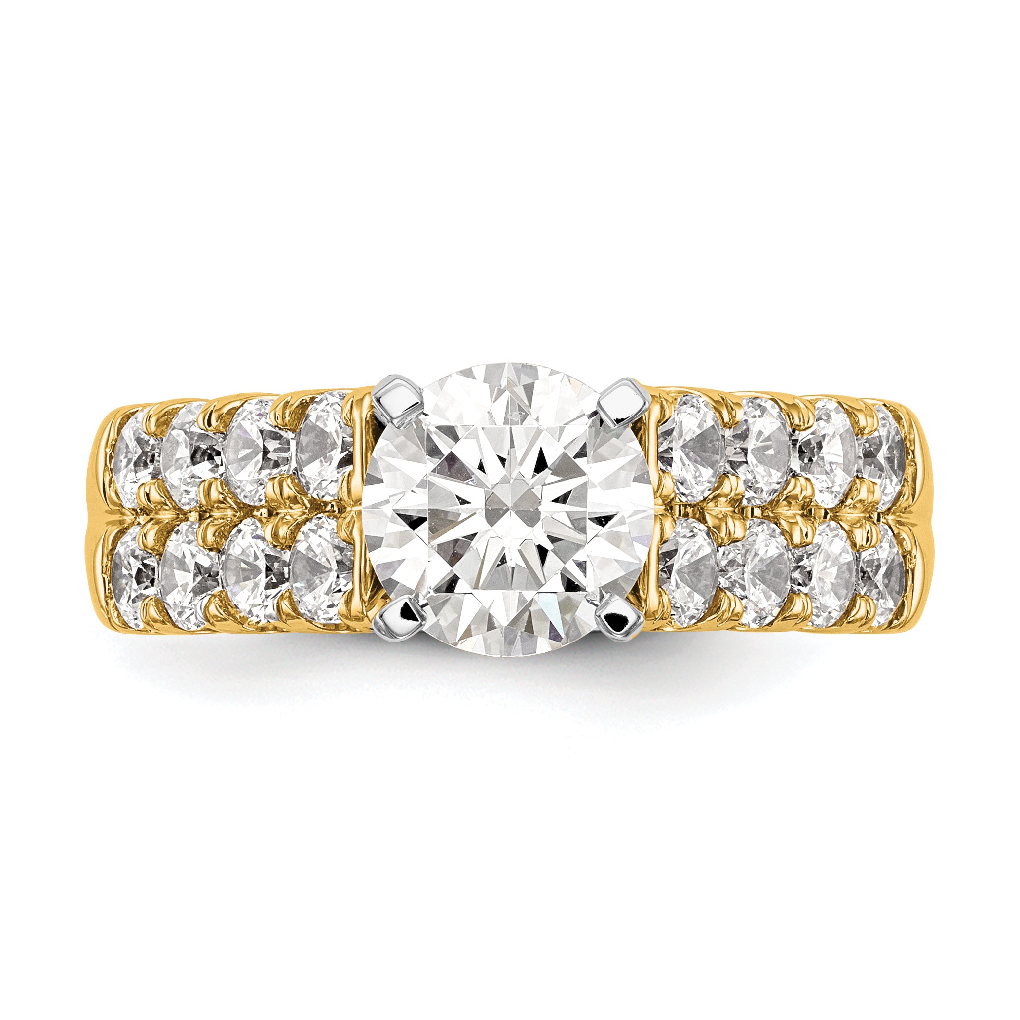 14k 1 3/8 carat Lab Grown Diamond VS/SI+ G+ Semi-Mount Peg Set Engagement Ring