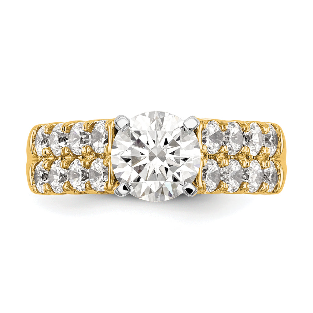 14k 1 3/8 carat Lab Grown Diamond VS/SI+ G+ Semi-Mount Peg Set Engagement Ring