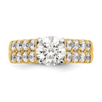 14k 1 3/8 carat Lab Grown Diamond VS/SI+ G+ Semi-Mount Peg Set Engagement Ring