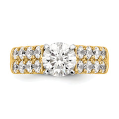 14k 1 3/8 carat Lab Grown Diamond VS/SI+ G+ Semi-Mount Peg Set Engagement Ring