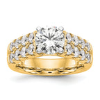 14k 1 3/8 carat Lab Grown Diamond VS/SI+ G+ Semi-Mount Peg Set Engagement Ring