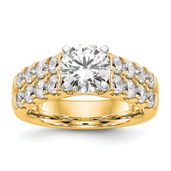 14k 1 3/8 carat Lab Grown Diamond VS/SI+ G+ Semi-Mount Peg Set Engagement Ring