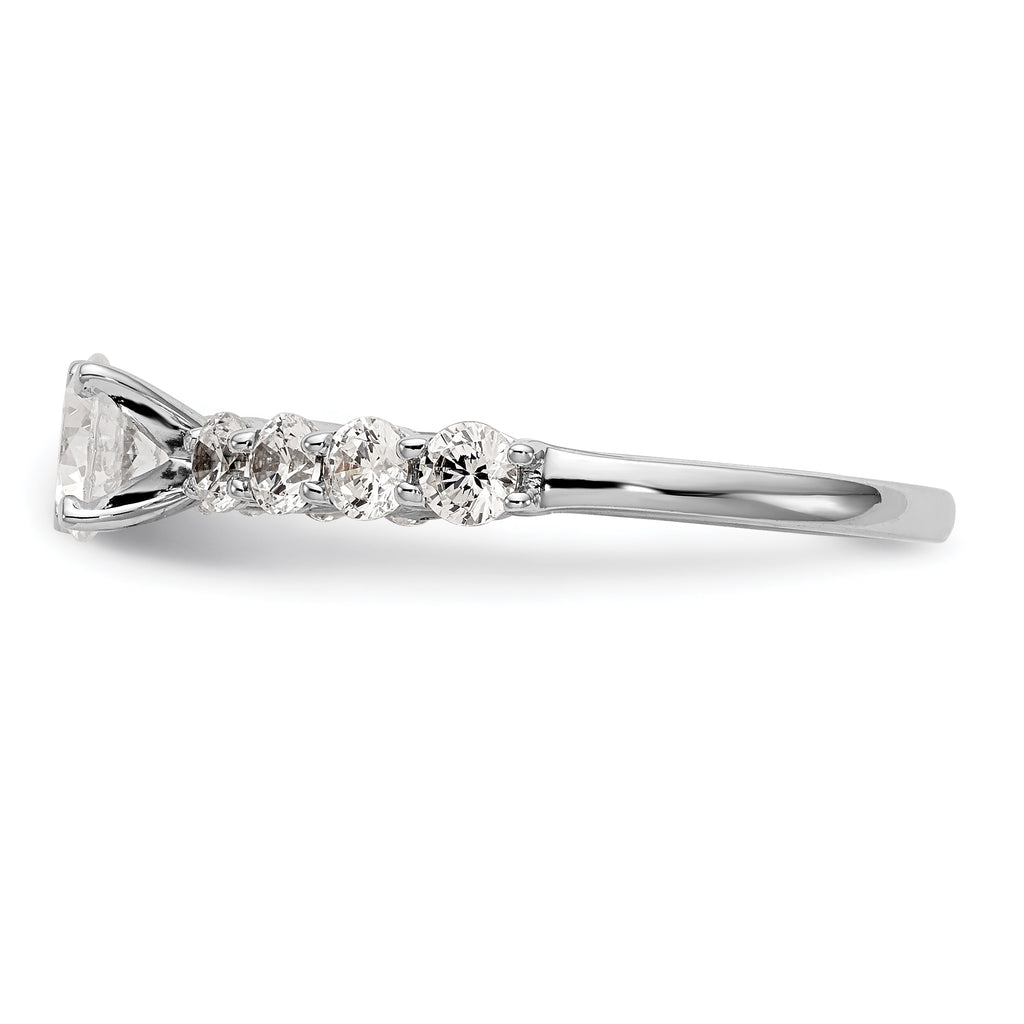14k White Gold 3/4 carat Lab Grown Diamond VS/SI+ G+ Semi Mount Peg Set Engagement Ring