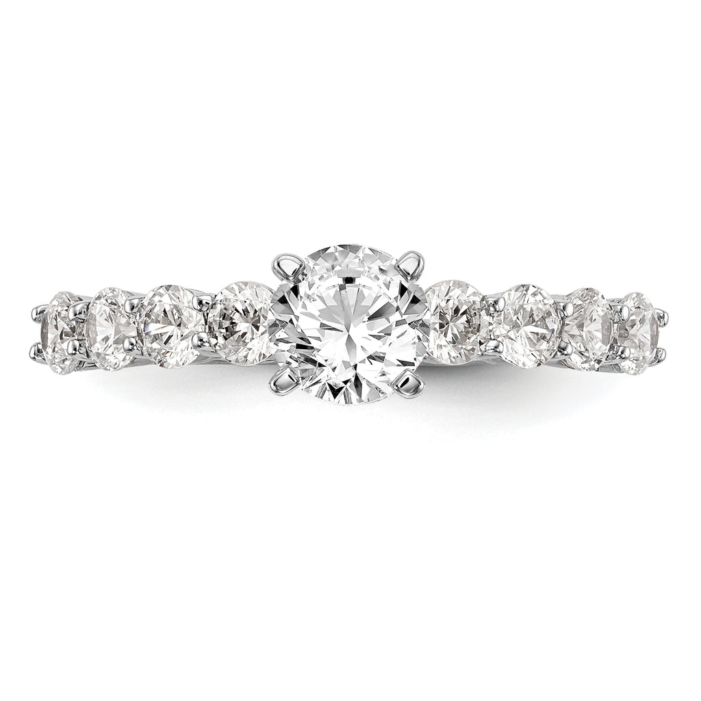 14k White Gold 3/4 carat Lab Grown Diamond VS/SI+ G+ Semi Mount Peg Set Engagement Ring