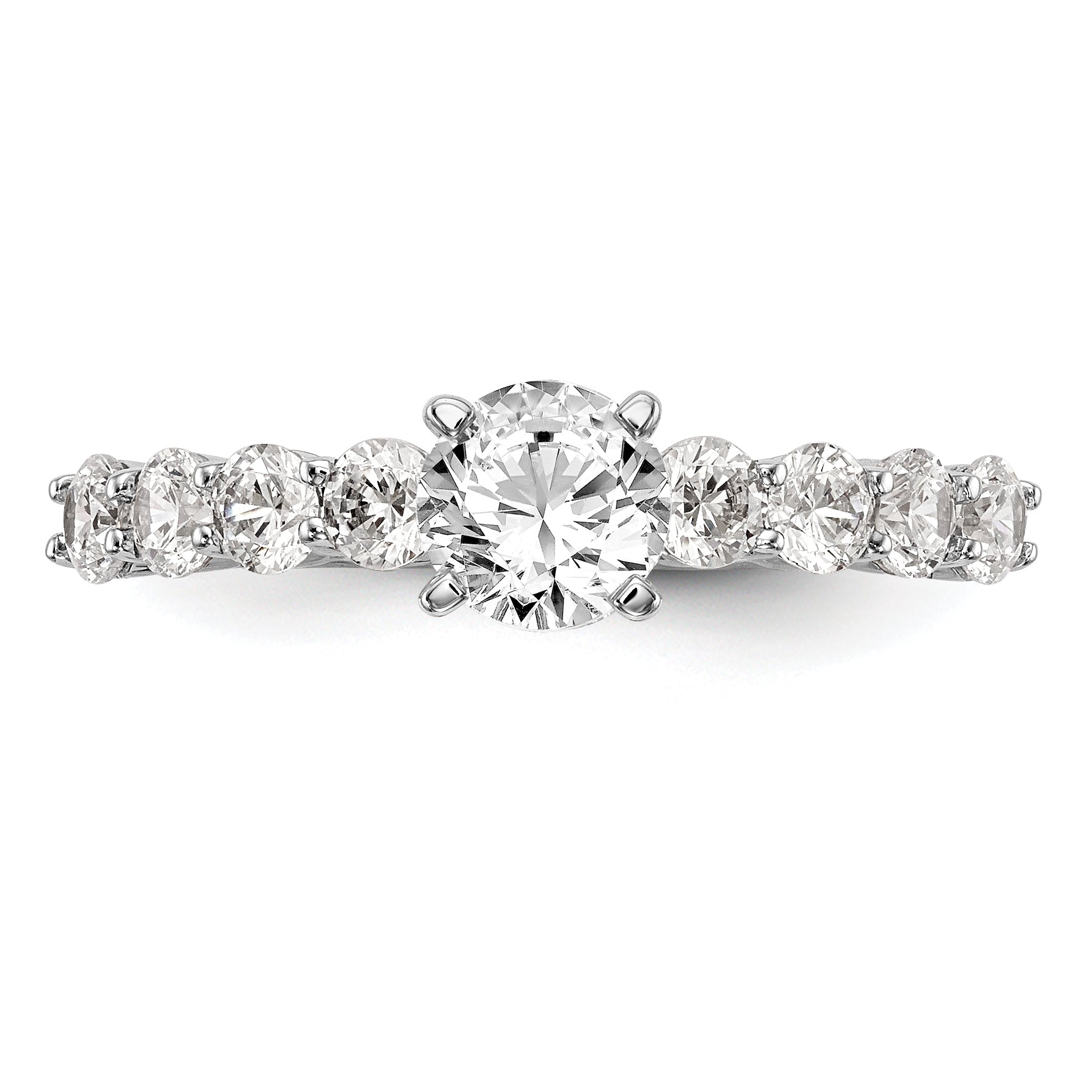 14k White Gold 3/4 carat Lab Grown Diamond VS/SI+ G+ Semi Mount Peg Set Engagement Ring