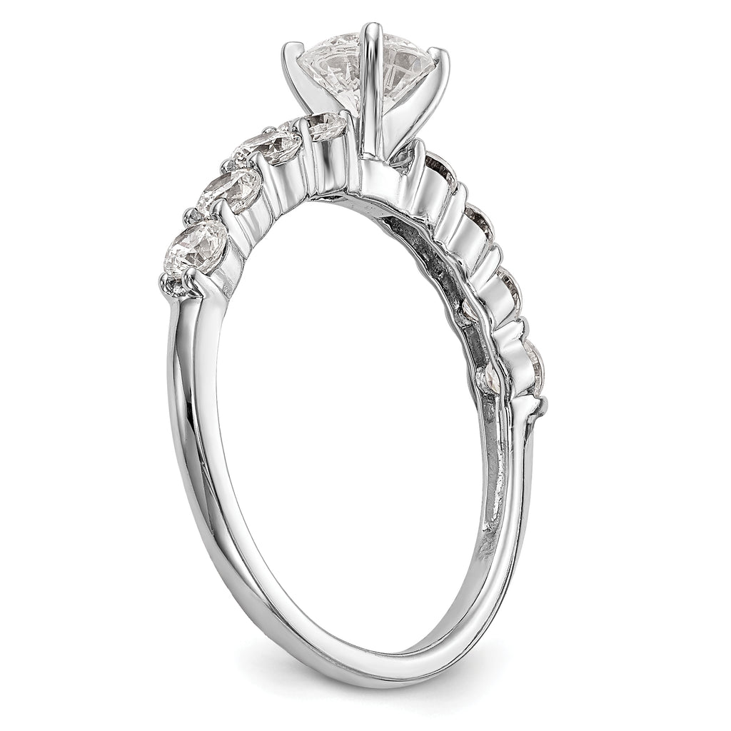 14k White Gold 3/4 carat Lab Grown Diamond VS/SI+ G+ Semi Mount Peg Set Engagement Ring