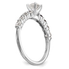 14k White Gold 3/4 carat Lab Grown Diamond VS/SI+ G+ Semi Mount Peg Set Engagement Ring