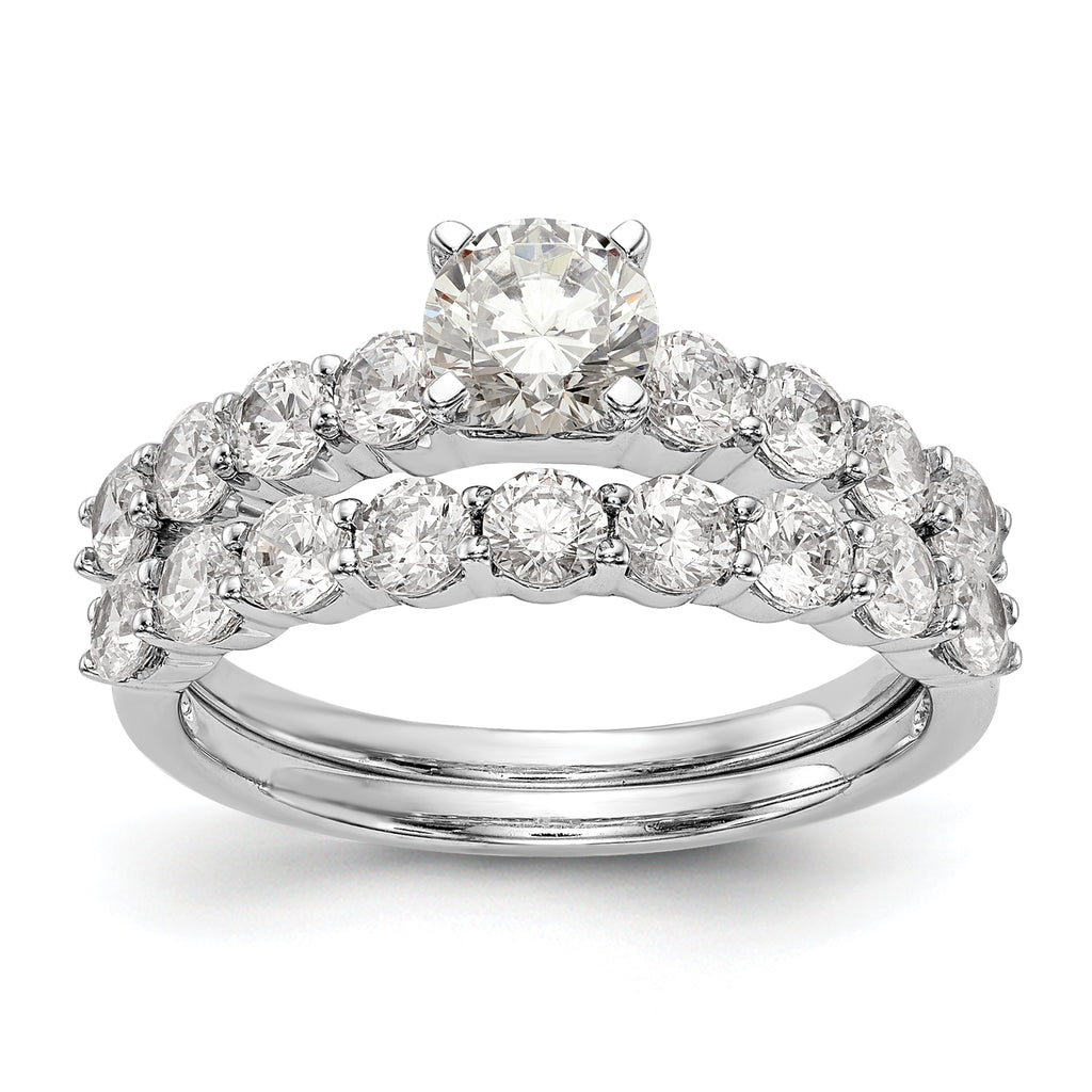 14k White Gold 3/4 carat Lab Grown Diamond VS/SI+ G+ Semi Mount Peg Set Engagement Ring