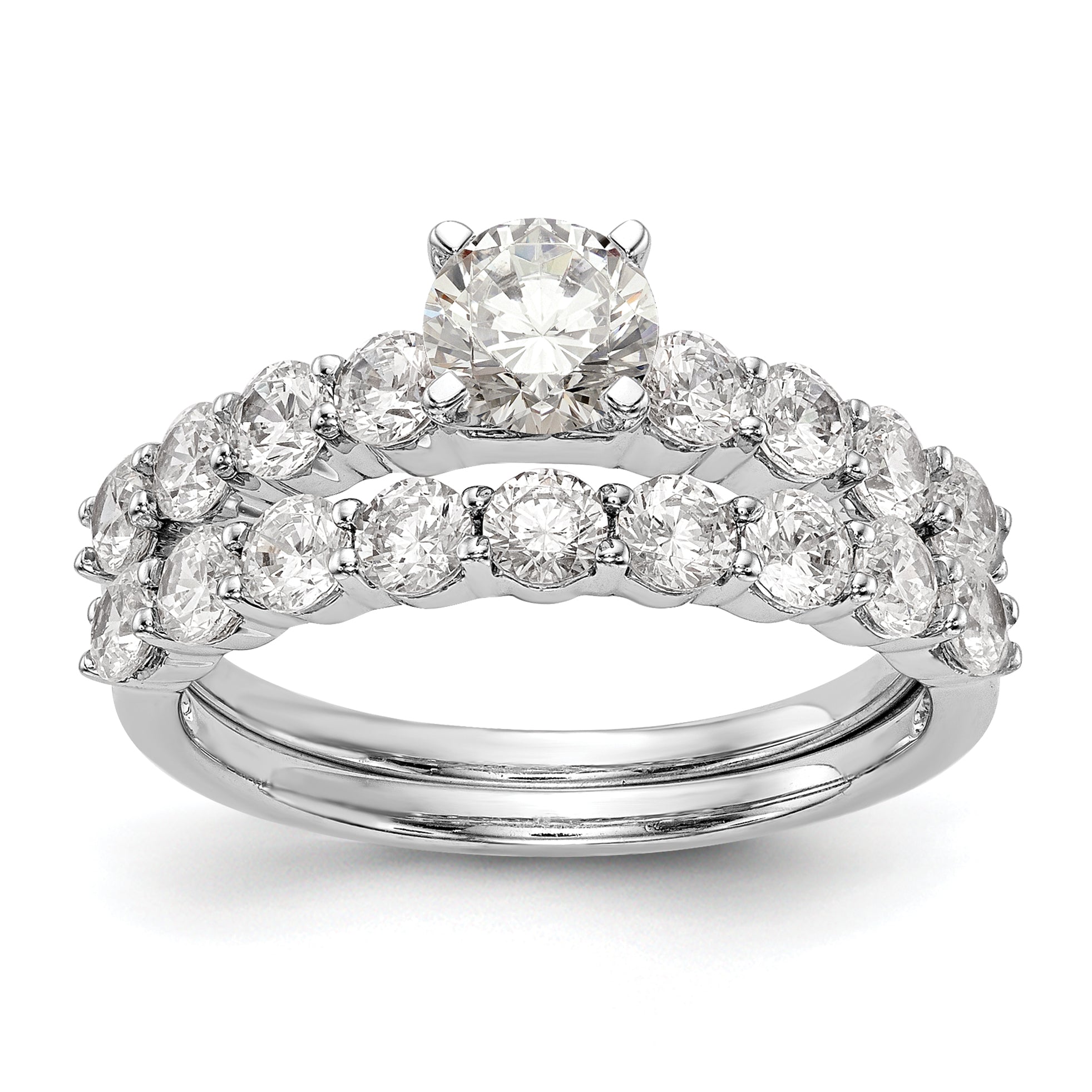14k White Gold 3/4 carat Lab Grown Diamond VS/SI+ G+ Semi Mount Peg Set Engagement Ring