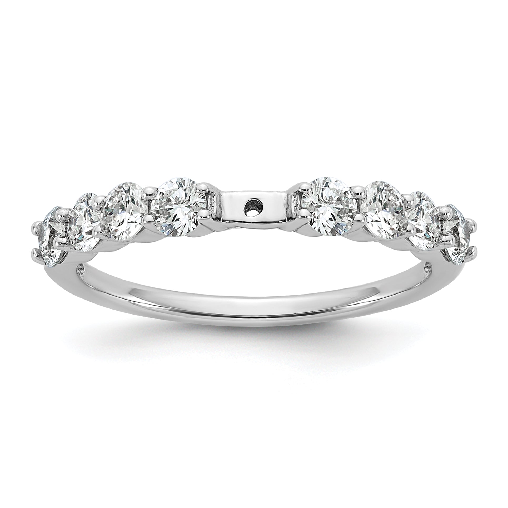 14k White Gold 3/4 carat Lab Grown Diamond VS/SI+ G+ Semi Mount Peg Set Engagement Ring Main image