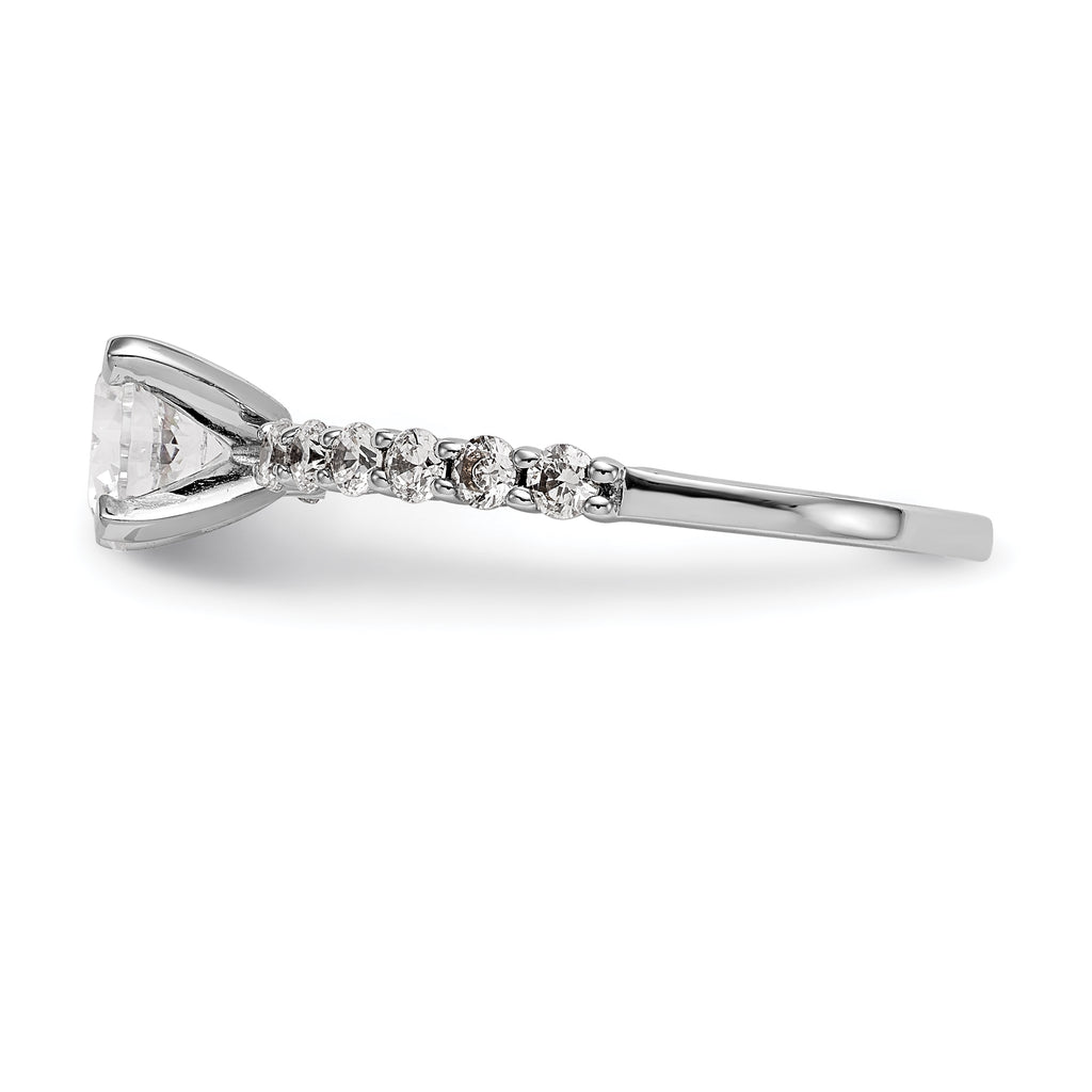14k White Gold 3/8 carat Lab Grown Diamond VS/SI+ G+ Semi Mount Peg Set Engagement Ring