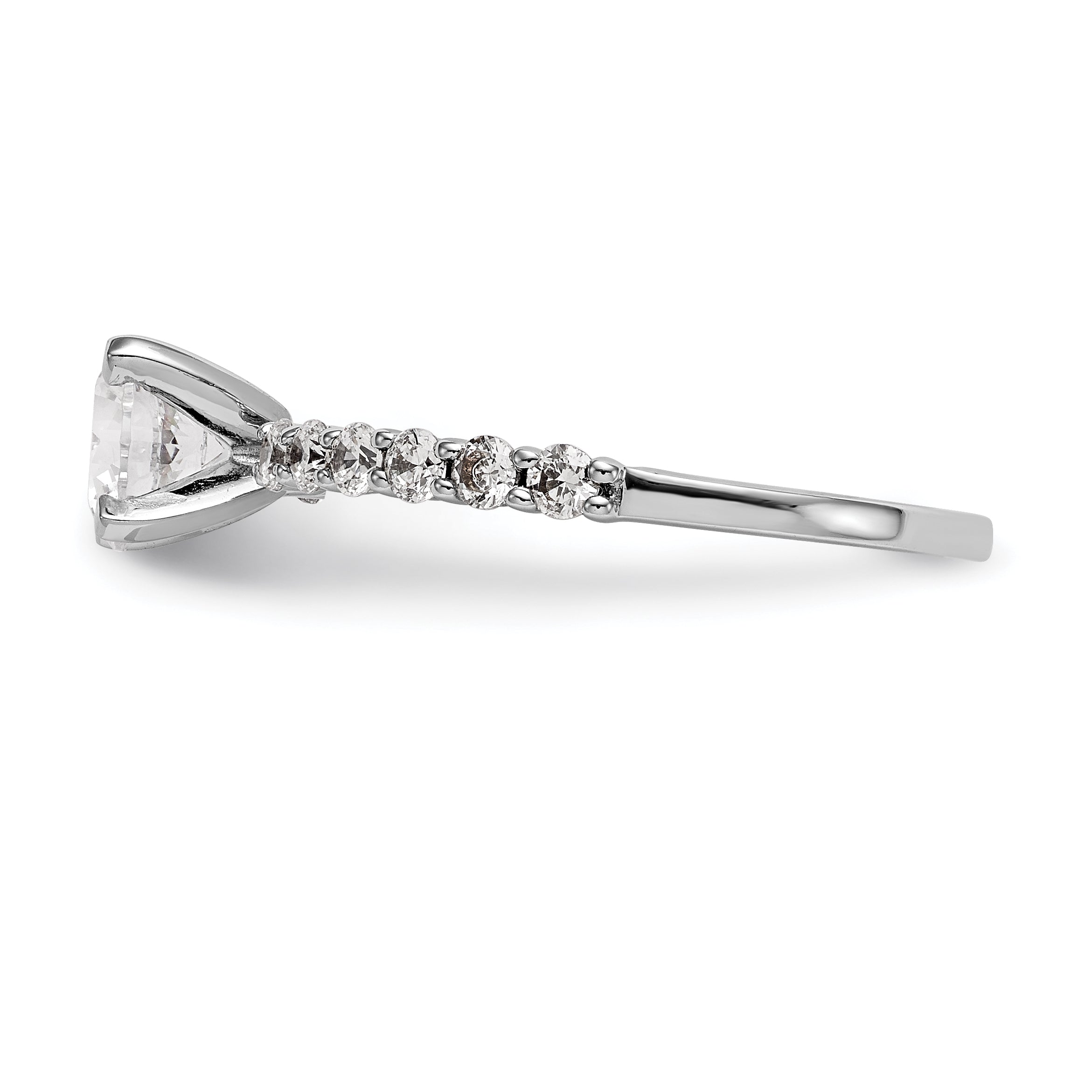 14k White Gold 3/8 carat Lab Grown Diamond VS/SI+ G+ Semi Mount Peg Set Engagement Ring